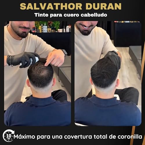 Salvathor Durán Simil Hair Fibers – Hair Concealer for Scalp – Alternative to Men's Hair Dye, Hair Fibers and Powder for Men – Conceals Baldness and Volumizes (Black, 50 ml)