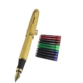 Gullor 450 Feder Fountain Pen – Gebogene Feder, Mit 5 Farben Tintenpatronen (10 Stück)