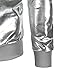 JOGAL Metallic Gold Shirts Nightclub Styles Hoodies Large Silver