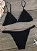CUPSHE Women's Solid Color Back Hook Bikini Set Beach Swimwear Bathing Sui (L, Black)