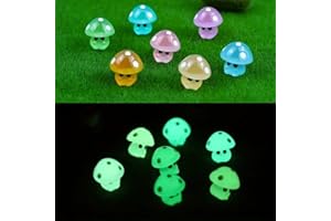 Honiweer Glow in Dark Luminous Miniature Fairy Garden Accessories, Animals, Figurines, Micro Landscape Ornaments DIY Kit, Environmental Resin Decoration Outdoor Patio Lawn Yard (O014 14PC)