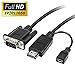 WEme Active HDMI to VGA Adapter Cable, D-SUB HD 15 Pin Male to Male Converter Cord with Micro USB Power Port, Support 1080P from HDMI Input Laptop PC HDTV to VGA Output Monitors Projector TV (10FT/3M)