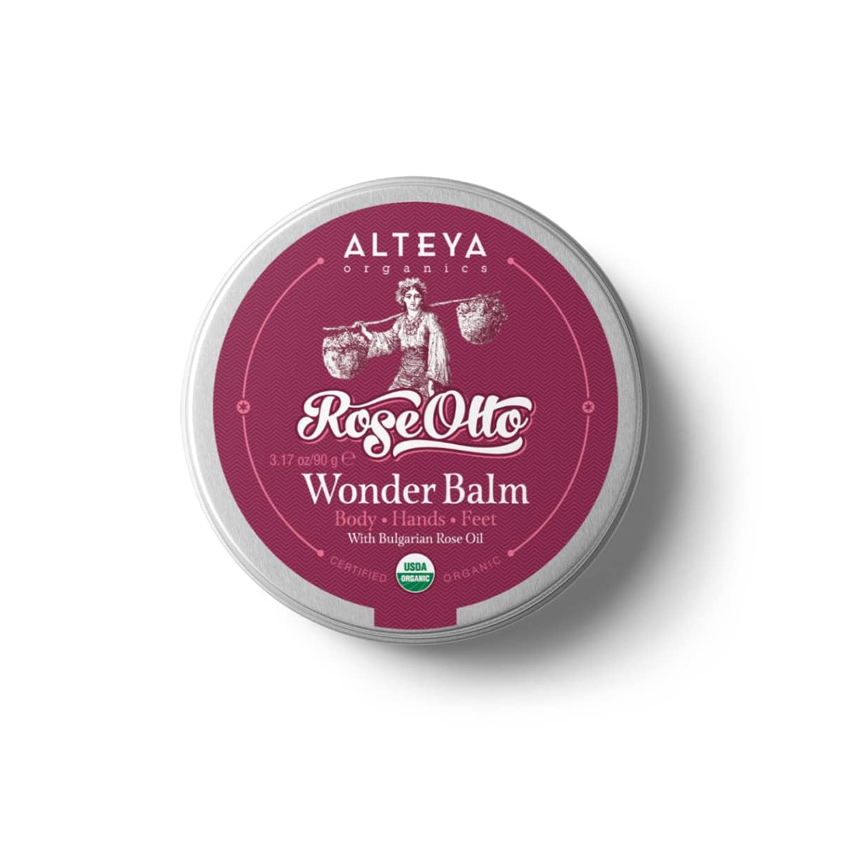 Alteya Organic Wonder Balm Rose 90g - USDA Certified Organic Pure Natural Treatment for Body, Hands and Feet - Based on Therapeutic Grade Bulgarian Rose Otto Essential Oil (Rosa Damascena) โ image 1