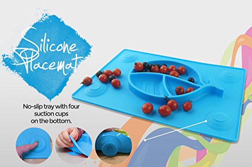 image for KiddyByte Children Silicone Placemat With Suction Cups for Maximum Hol