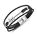 Fate Love Leather Bracelet Guitar Cowhide Handmade Braided Multi-layer Wrap Mens Bracelet, 8.26