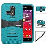 Kyocera Hydro Vibe / C6725 Case, INNOVAA Turbulent Armor Case W/ Free Screen Protector & Stylus Pen - Black/Teal
