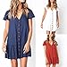 Women’s Dresses Summer V-Neck Flare Sleeve Button Down Boho Casual Midi Dressthumb 1