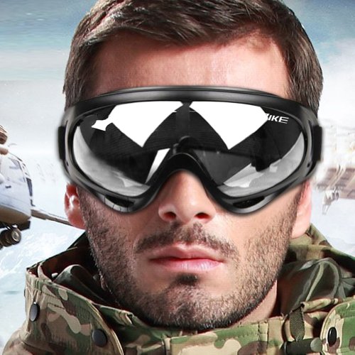 WOLFBIKE Mens Bike Bicycle Motorcycle Goggle Ski Snowmobile Eyewear Snow Sports Cycling Protective Safety Glasses Multi-color Available - Clear