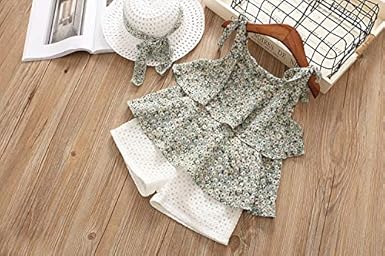 Girl Kid Little Clothes Set Outfits Casual Summer 3Pcs Hat