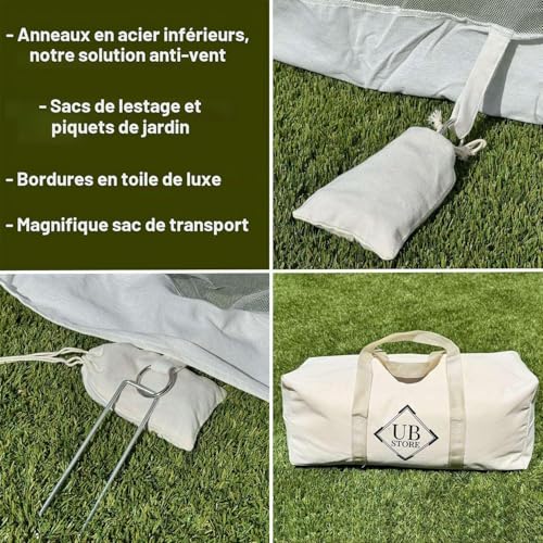 4x3M Patio Mosquito Net | Extra Large Sizes & Fabric Designed for Outdoor | White Insect Protection Mesh for Gazebo, Porch & Garden Patio