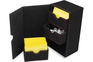 BCW Deck Vault-LX 200 - Black | Premium Card Deck Box with 100 Sleeved Card Capacity, Magnetic Closure, and Dice Tray | Ideal for Magic Commander, Pokemon, Yu Gi Oh, Dragonball, Force of Will