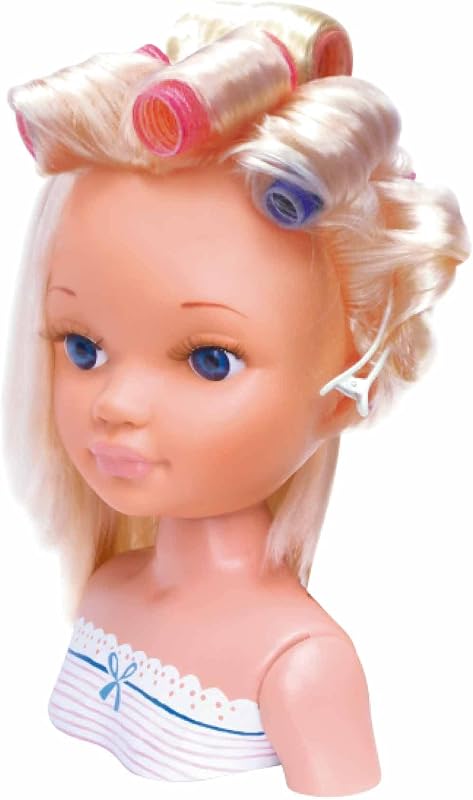 Un día de Secretos de Belleza Rubia, Busto de muñeca con el Pelo Largo para peinar y maquillar, con Accesorios de Belleza como peines, Brochas, Pestañas postizas o Pegatinas, Colores Surtidos — foto 4 de 6