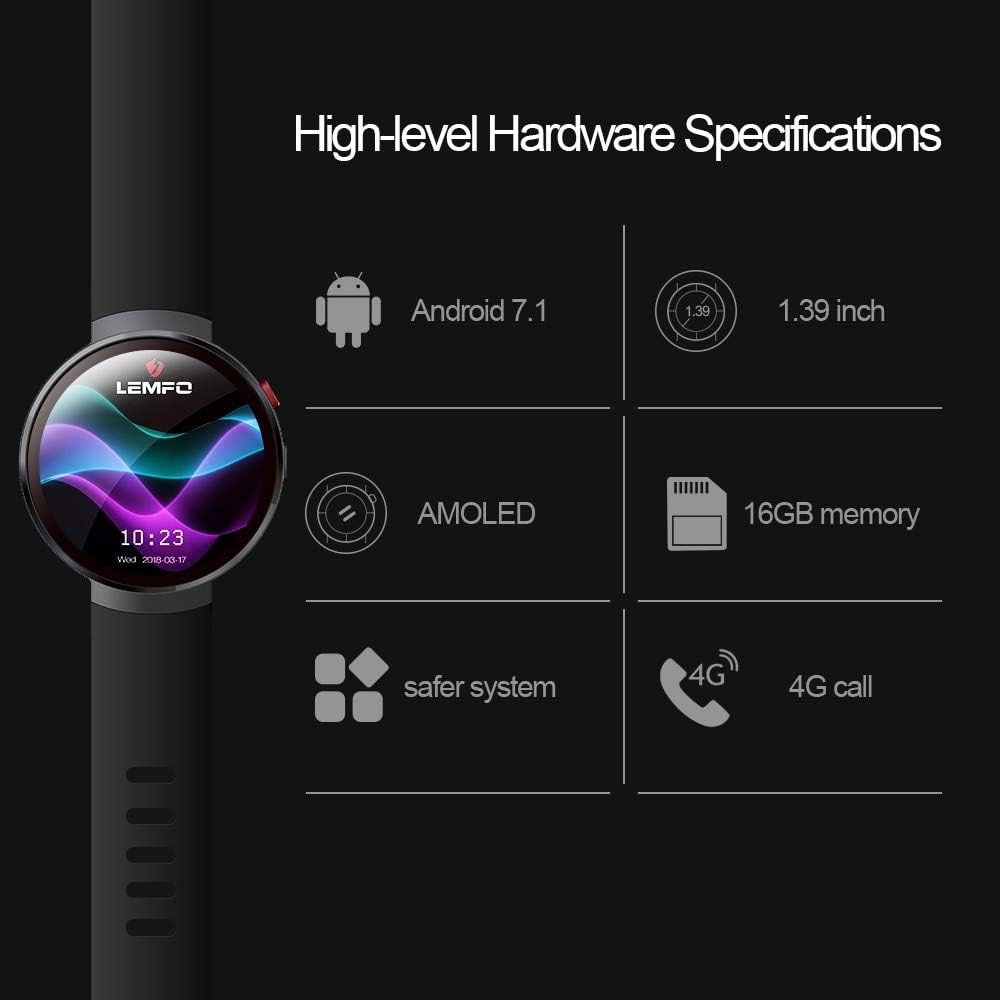 LEMFO LEM7 - Android 7.0 4G LTE Smartwatch, Reloj teléfono cámara ...