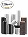 Gotopack Coffee Cups with Lids and Sleeves and Straws PLA Disposable Reusable Paper Cups, 12 oz., Set of 120