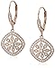 Sterling Silver Rose-Tone Leverback Cubic-Zirconia Dangle Earrings