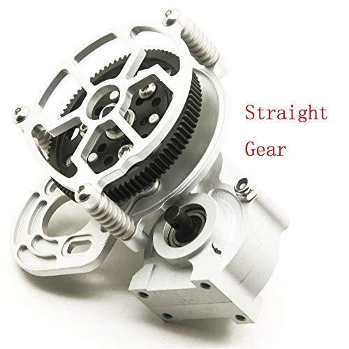 MOHERO Aluminum Center Transmission Case/Gearbox with Straight Gear for 1/10 Axial SCX10 RC Model Crawler Car (Silver)