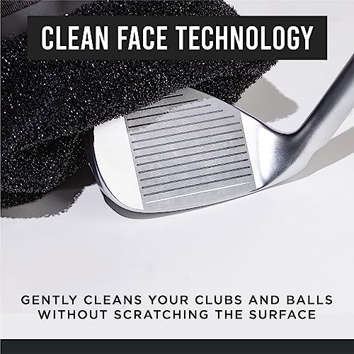 Club Scrub Golf Club and Golf Ball Cleaning Bag, Waterproof Clean Face Technology Liner, Detachable Clip, Machine Washable, Cleans Club Grooves, Dry Exterior (Neoprene or Microfiber Option Available)