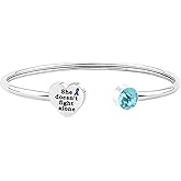 BNQL Colon Cancer Awareness Bracelets Gifts Colon Cancer Gifts for Cancer Survivors Bracelet She Doesn't Fight Alone Bracelet