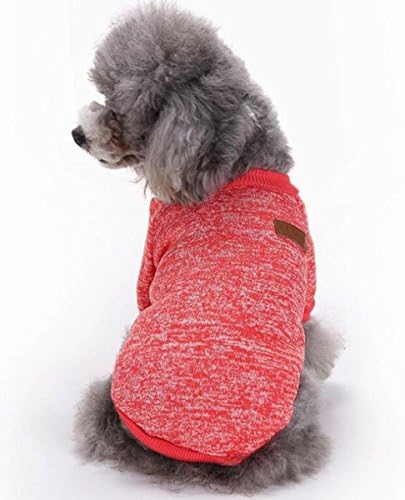 Small Dog Sweater Sisha Fashion Classic Polar Fleece Pet Dog Clothes Red L