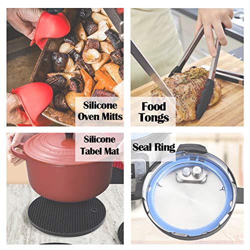 Accessories for 3 Quart Instant Pot with Recipe Cookbook for Electric Pressure Cooker - Steamer Basket, Sealing Ring, Magnetic Cheat Sheet, Egg Bites Mold, Steam Rack, Food Tongs, Silicone Mat, Mitts