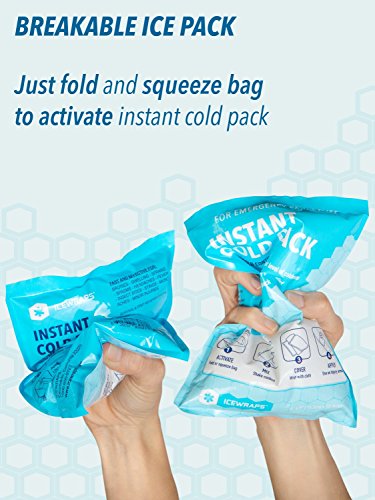 IceWraps 6” x 9” Instant Cold Breakable Ice Packs - Emergency Disposable First Aid Ice Packs (6 Pack)