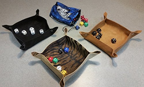 Suede Leather Collapsible Dice Tray