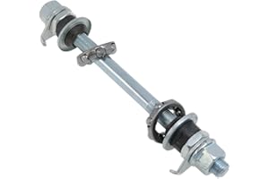 Meuey Lyot Silver 150mm /5.9 "Bicycle Multi-Speed Rear hub axle 1/4” X 7 Bicycle Ball Bearing Retainer 3/8" Bike axle 26tpi Hub Conical Lock nut Washer Kit 1Set