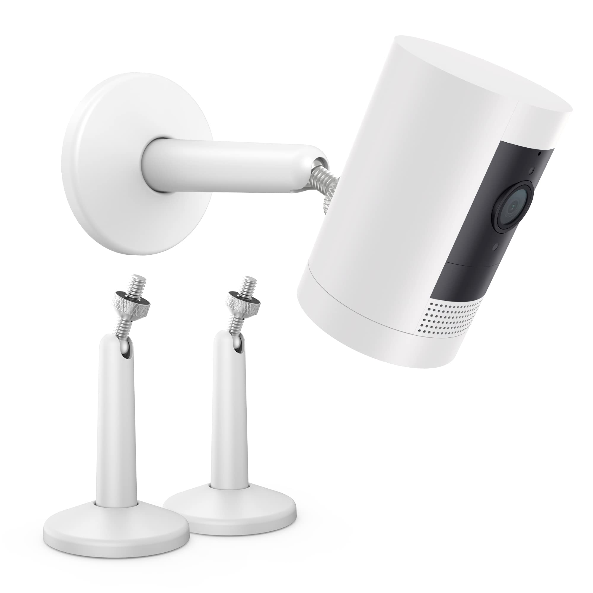 Photo 1 of KIWI design Camera Wall Mount Bracket, Adjustable Indoor/Outdoor Wall Mount Compatible with Wyze Cam Pan and Other Surveillance Camera Models with 1/4 Inch Thread (2 Pack, White)