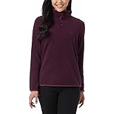 32 Degrees Heat Womens Midweight Snap Arctic Fleece Pullover (as1, alpha, x_s, regular, regular, Port Grape)