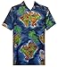 Hawaiian Shirt 8 Mens Scenic Flower Print Beach Aloha Party Black XL
