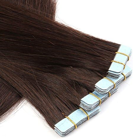 OCEANE HAIR 50g Tape In Human Hair Extensions Brazilian Human Hair Tape Extensions Skin Weft Hair Extensions Human Tape Hair Extensions (22", 2#)