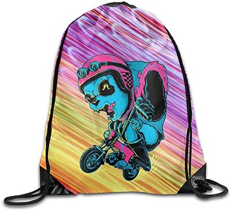 Panda-rider Drawstring Gym Sport Bag, Large Lightweight Gym Sackpack Backpack For Men And Women