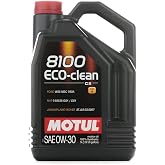 Motul 8100 ECO-clean 0W-30 Motor Oil &ndash; 100% Synthetic Engine Oil, ACEA C2 Mid SAPS, Low Emissions Formula, for Modern Engines with DPF &amp; Catalytic Converters &ndash; 5 Liter