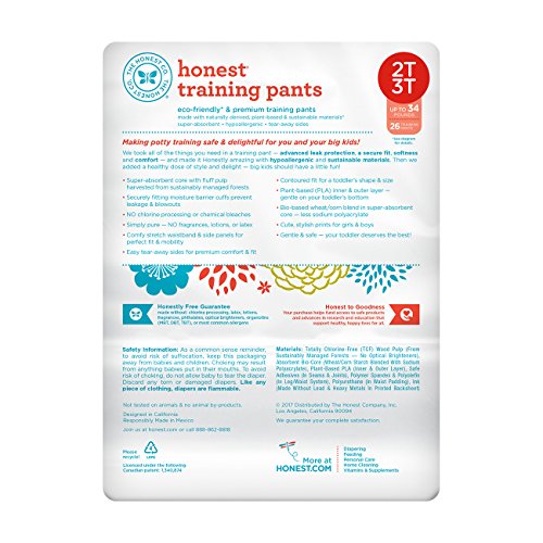 The Honest Company Disposable Training Pants, Dinosaurs, 2T/3T, 26 ct