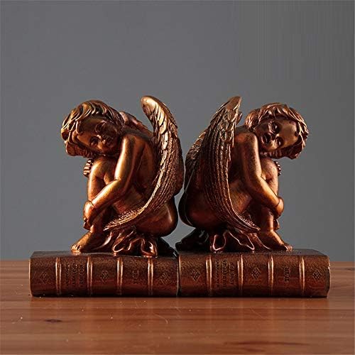 edafg European Angel Book Standing Decoration Home Living Room Study Bookcase Wine Cabinet Decoration Book By Bookend Resin Crafts, A