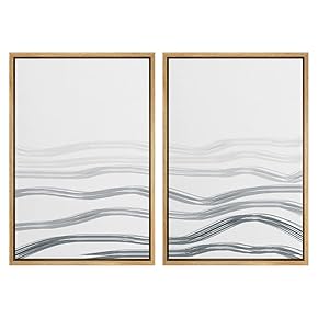 SIGNWIN Framed Wall Art Print Set Calm Ocean...