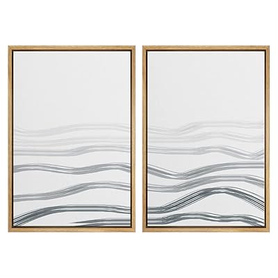 SIGNWIN Framed Wall Art Print Set Calm Ocean...