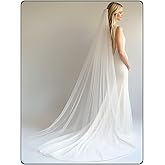 Foyte Cathedral Length Veil Bride Wedding Veils 1 Tier Bridal Long Tulle Chapel Veils for Women