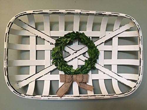 Tobacco Basket white with wreath