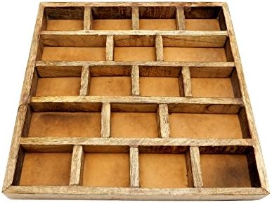 1 (ONE) Crystal Display Wood Tray - Crystal Grid - Crystal Collector Display Organizer (Natural Wood, Checkered)