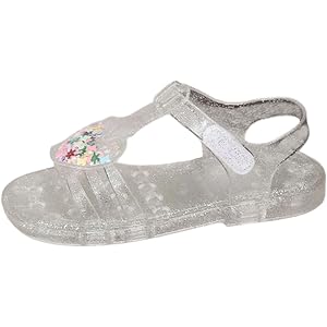 Ctreela Cute Princess Fisherman Jelly Shoes, Ballet Flats Birthday Party Dress Up Sandals for Little Girls, Big Girls