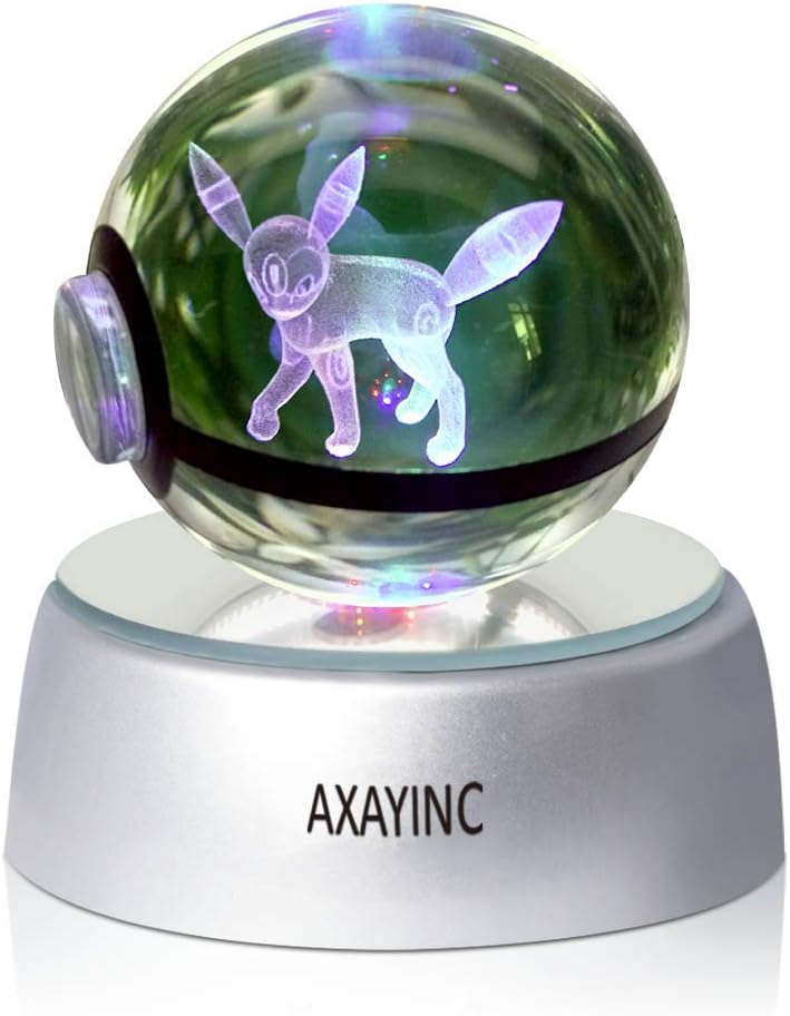 AXAYINC 3D Crystal Ball LED Night Lights Multiple Colors Change Automatically Children's Birthday Christmas Gift. (yue Jing ling)