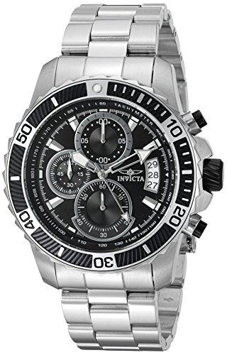Invicta Men's 'Pro Diver' Quartz Stainless Steel Casual Watch, Color:Silver-Toned (Model: 22412)
