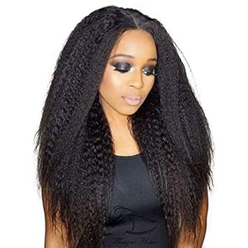 Amazon Com 20 Kinky Straight Full Lace Human Hair Wigs With