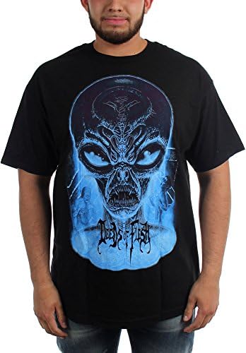 Deeds of Flesh - Mens Alien Head T-Shirt, Size: Large, Color: Black