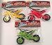 Dirt Bike Free Wheeling Set of 3: Yellow, Green and Red
