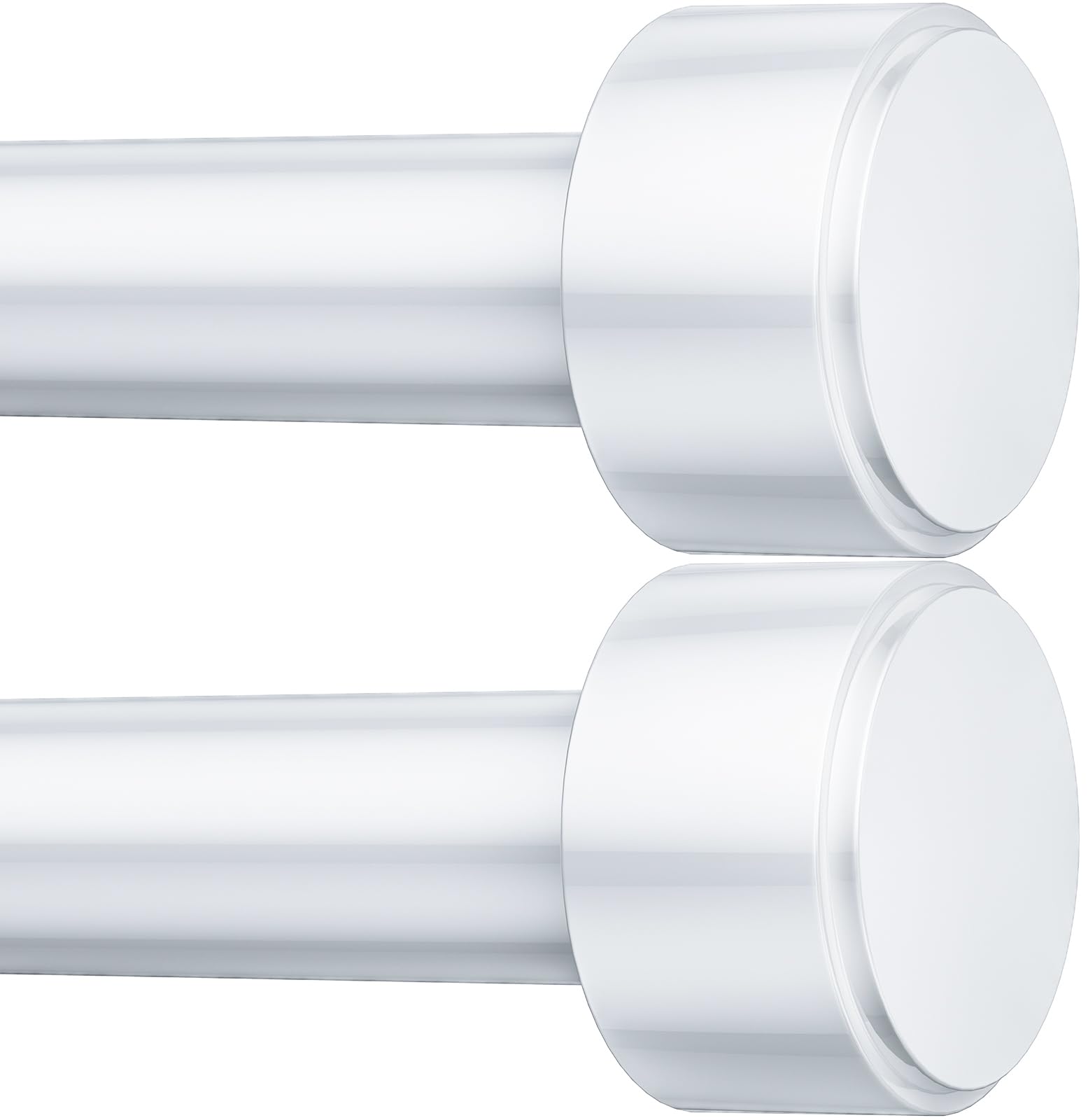 2 Pack Curtain Rods for Windows 32-60 Inch, 1 Inch Adjustable White Curtain Rod Set with Brackets, Easy Install Image