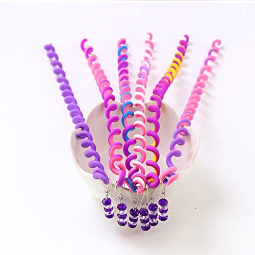 For Chritmas Gift,Sunfei 6 Pcs/Set Kids Curler Hair Braid Hair Sticker Baby Girls' Decor Hair Accesories (Purple)