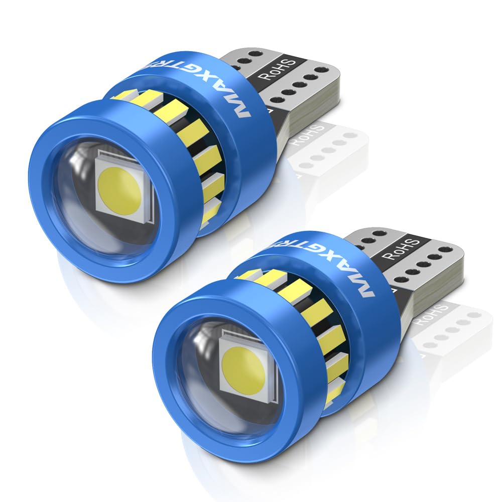 Photo 1 of MAXGTRS 194 LED Light Bulb Lemon 168 2825 W5W T10 Wedge 18-SMD 3014 Chipsets LED Replacement Bulbs with Condenser Lens for Car Dome Map Door Courtesy License Plate Lights, Pack of 2