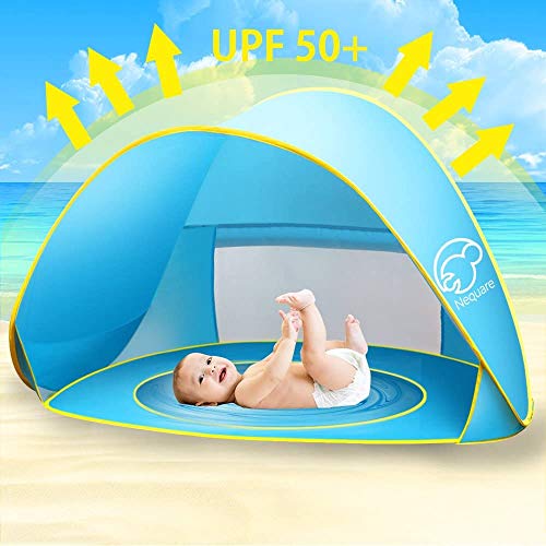 NEQUARE Baby Beach Tent Pop Up Tent Baby Beach Pool Sun Shelter UV